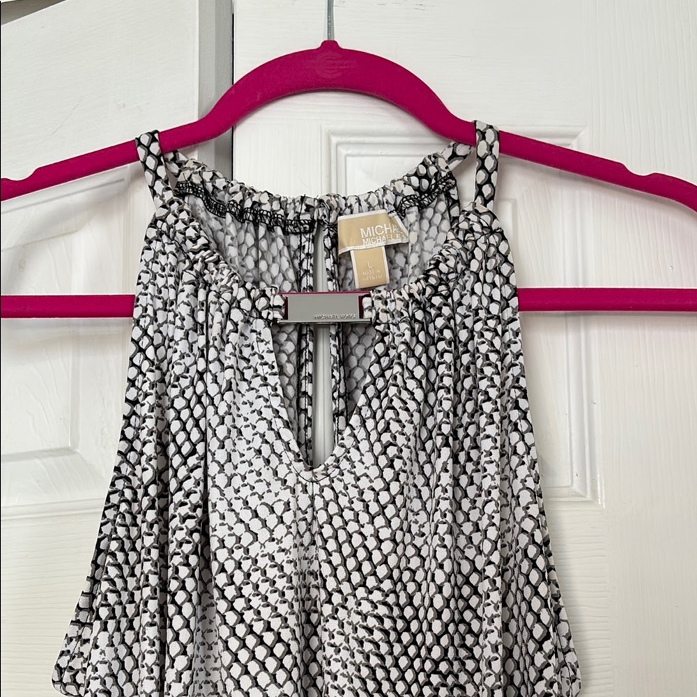 Michael Kors Black and White Patterned Top